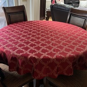 Three round table linens.